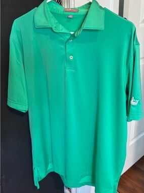 Peter Millar Summer Comfort Performance Men’s Bright Green Golf Polo Shirt NWOT